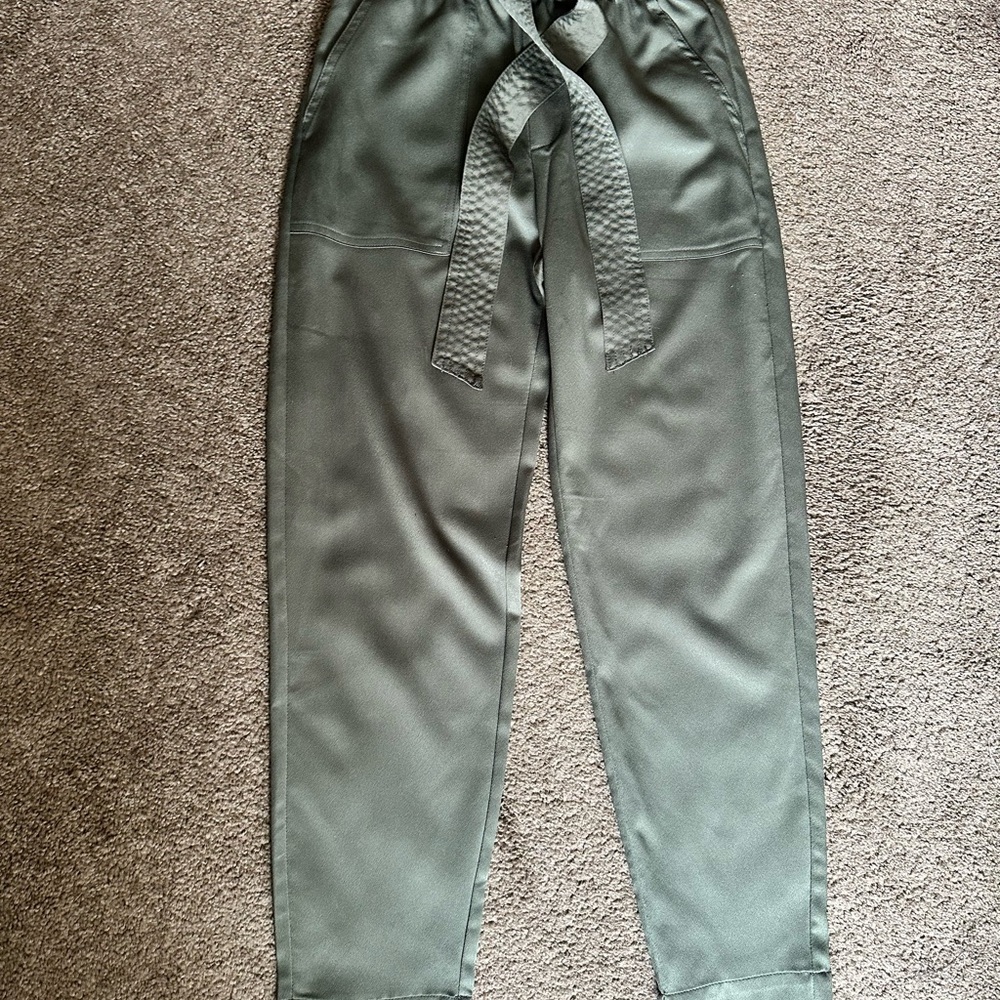 Abercrombie & Fitch Olive Green Paperbag Waist Pants